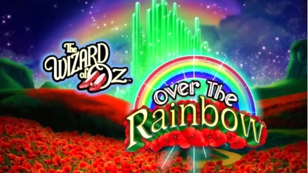 Tampilan visual slot The Wizard of Oz: Over the Rainbow dengan tema fantasi yang cerah